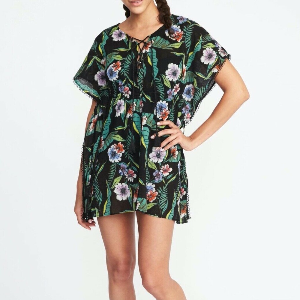 Old Navy Embroidered Gauze Swim Kaftan Cover Up